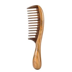 Hair Comb Wooden Wide Tooth Combs for Curly Hair Detangling Sandalwood
