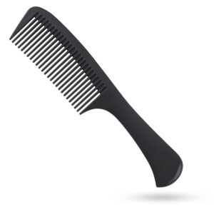 Large Detangling Comb With Professional Handle - Carbon Fiber, Cutting, Hairdressing, Styling, Round Tooth, Barber, Travel Hair Comb for Men and Women