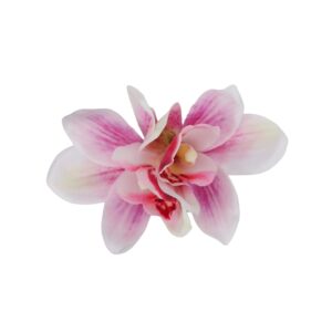 Flower Hair Clips for Women, Pink Orchid Flower Hairpins, Hawaiian Hair Accessories, Tropical Floral Barrettes for Luau Beach Vacations, Bridal Wedding Hair Pieces for Bride Parties