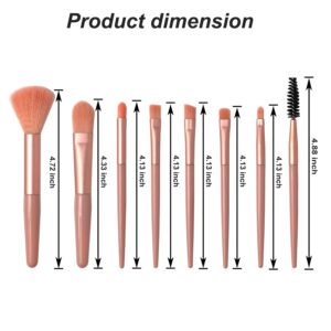 Makeup Brushes,Makeup Brush Set, 8 PCS Travel Make Up Brush Kit Mini,Cosmetic Brushes for Face Foundation Blush Eye Shadow (Pink)