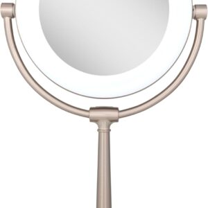 12"  LED Lighted Makeup Mirror with Magnification &  Touch Pad (Large | 12" x 20.75" | 10X/1X, Rose Gold)