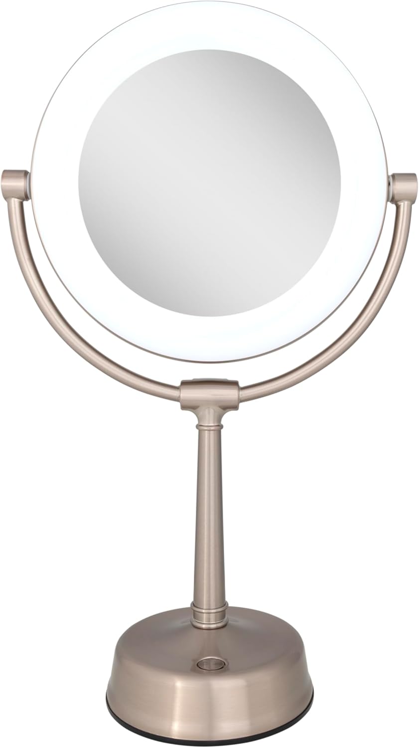 12" LED Lighted Makeup Mirror with Magnification & Touch Pad (Large | 12" x 20.75" | 10X/1X, Rose Gold)