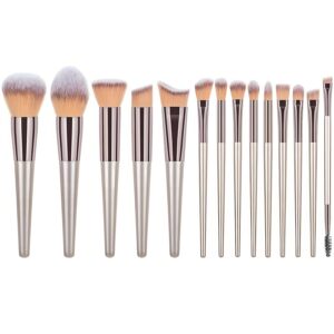 14-Piece Premium Synthetic Makeup Brush Set for Foundation, Powder, Concealers, Eye Shadows, and Blush
