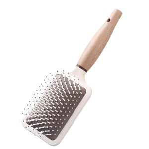 Professional Scalp Massager Brush & Detangling Cushion Comb ?C Deep-Tissue Recovery for Hair Growth, Anti-Static Knot Remover, Ergonomic Wooden Handle, Curly/Thick/Wet Hair